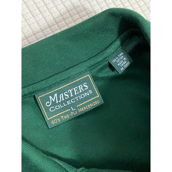 Masters Collection Green Large Mens Shirt Polo Vintage 60s 2 Ply - Picture 6 of 8